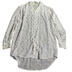 Vintage Guess by Georges Marciano Sheer Metallic Polka Dot Blouse Size 1